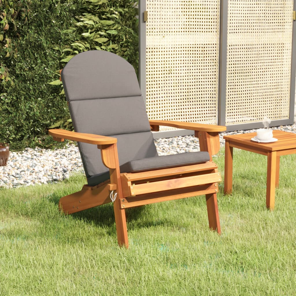 vidaXL Silla de jardín Adirondack con cojines madera maciza acacia