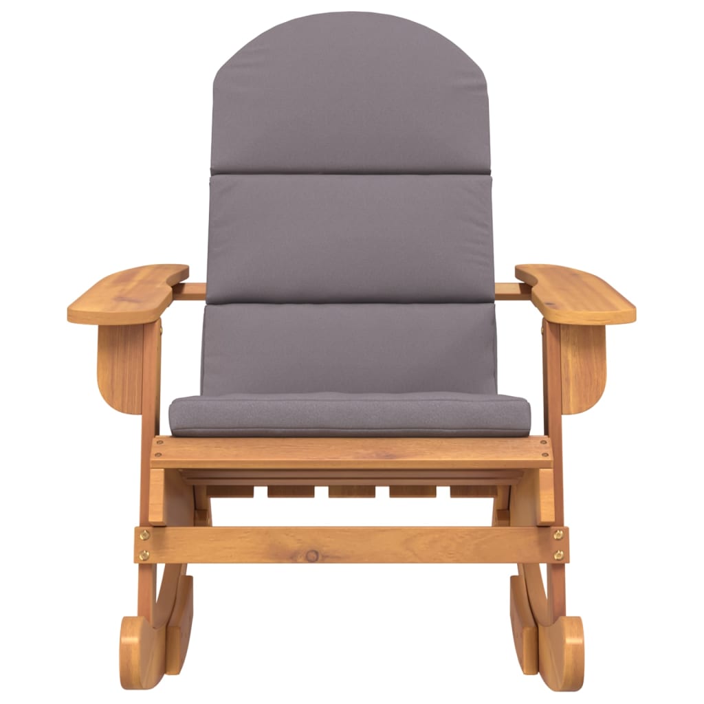 vidaXL Silla mecedora Adirondack con cojines madera maciza acacia