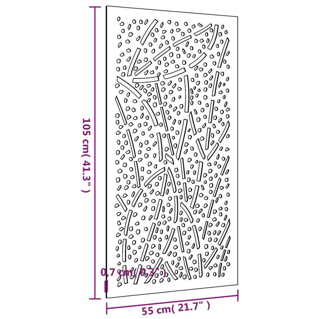 vidaXL Adorno de pared de jardín acero corten diseño de hoja 105x55 cm
