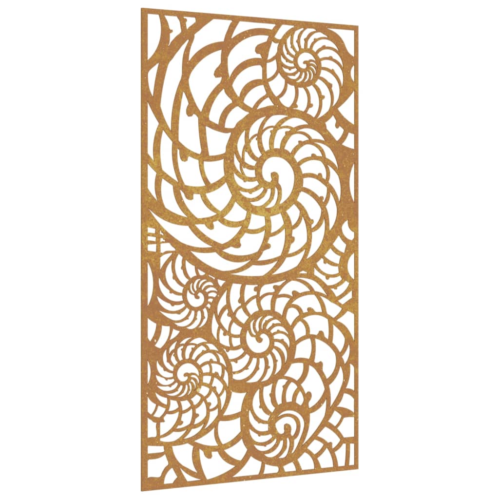 vidaXL Adorno de pared de jardín acero corten diseño conchas 105x55 cm