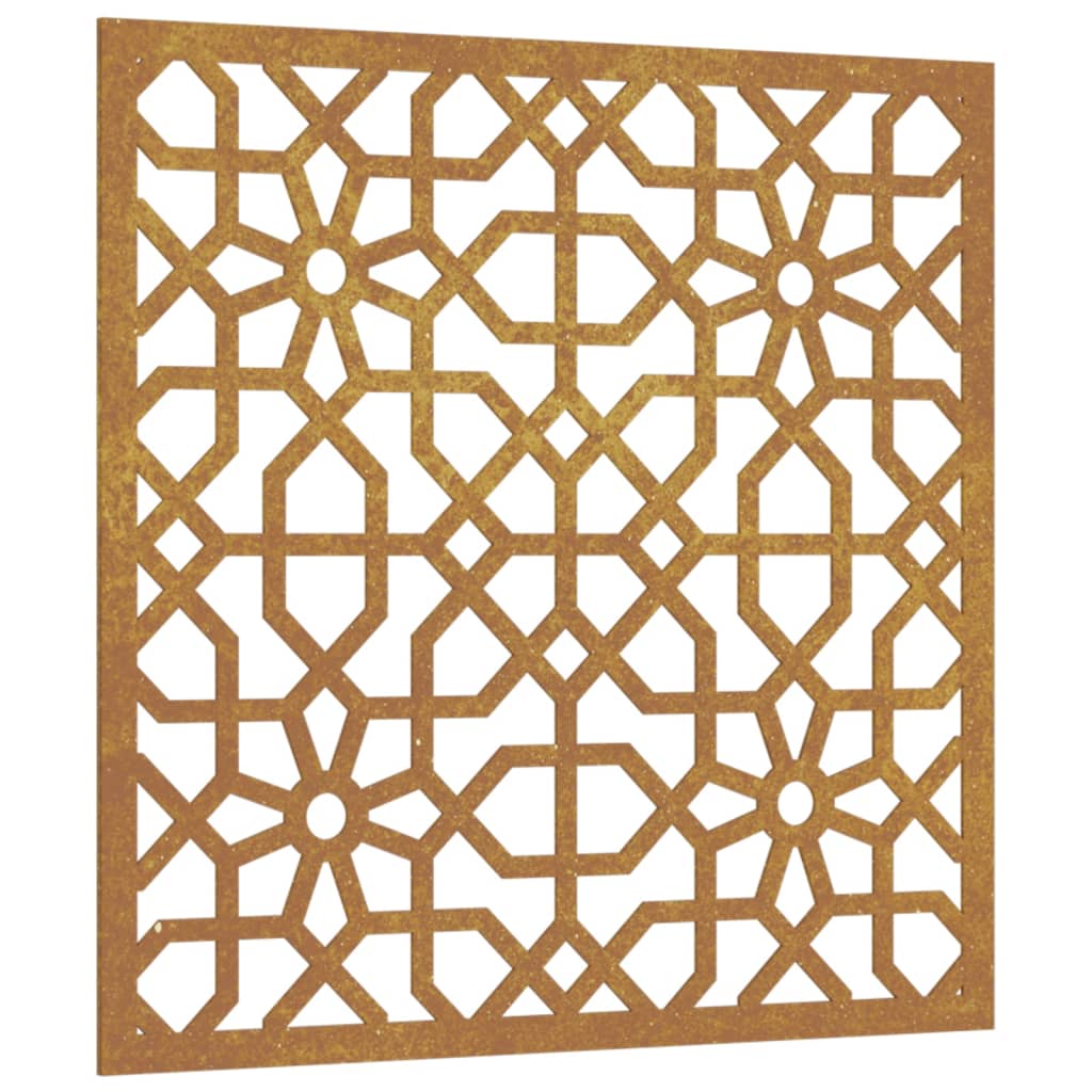 vidaXL Adorno de pared de jardín acero corten diseño morisco 55x55 cm