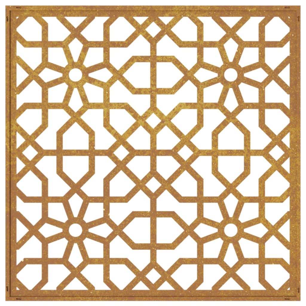 vidaXL Adorno de pared de jardín acero corten diseño morisco 55x55 cm