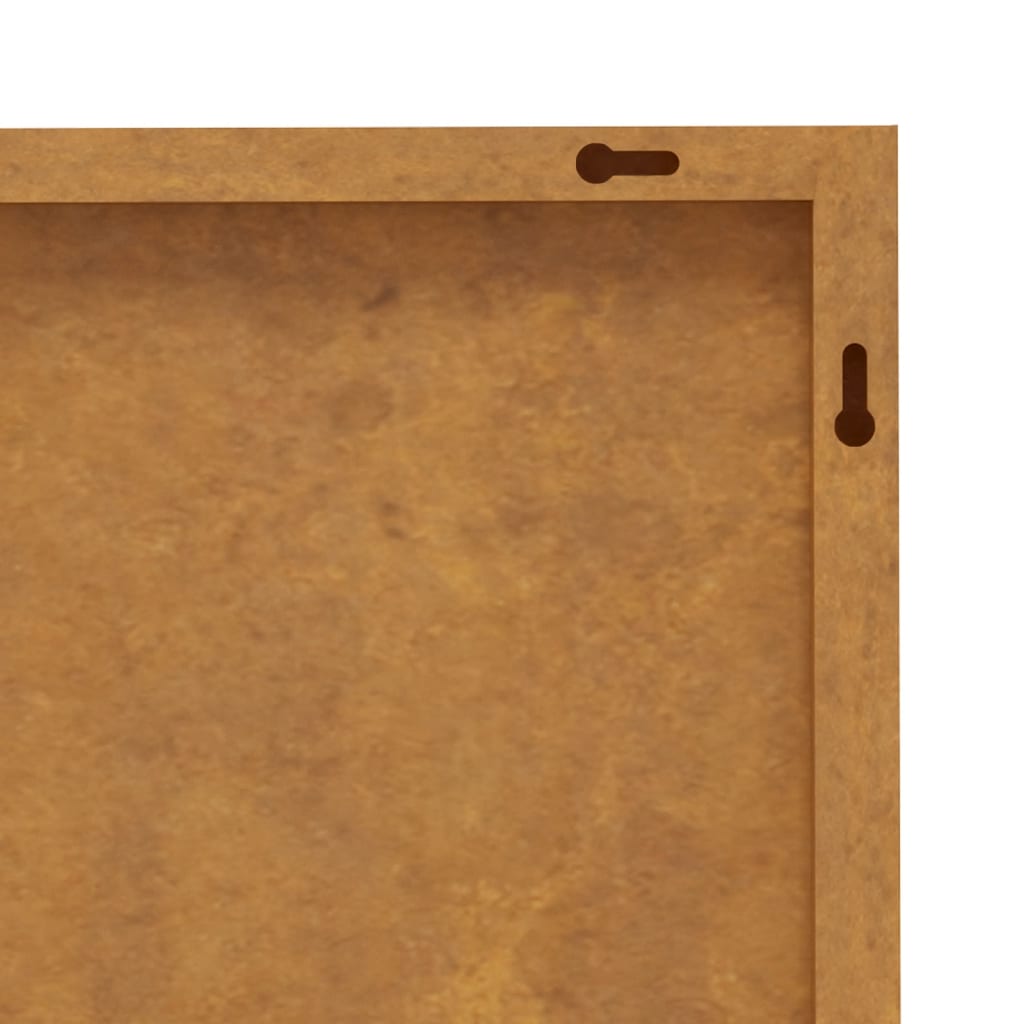 vidaXL Adorno pared jardín 3 uds acero corten diseño hierba 55x55 cm