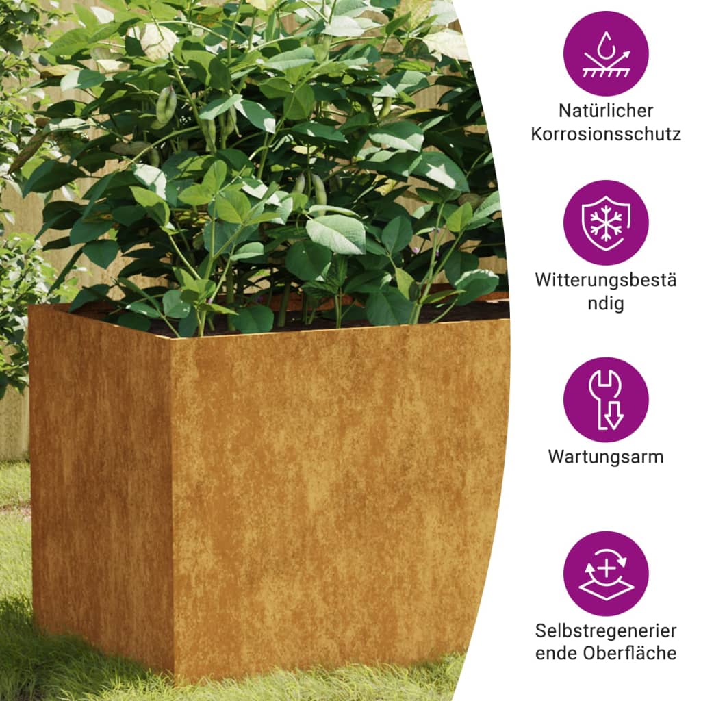 vidaXL Jardinera acero corten 120x40x40 cm