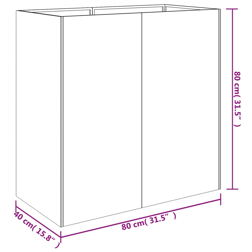 vidaXL Jardinera de acero corten 80x40x80 cm