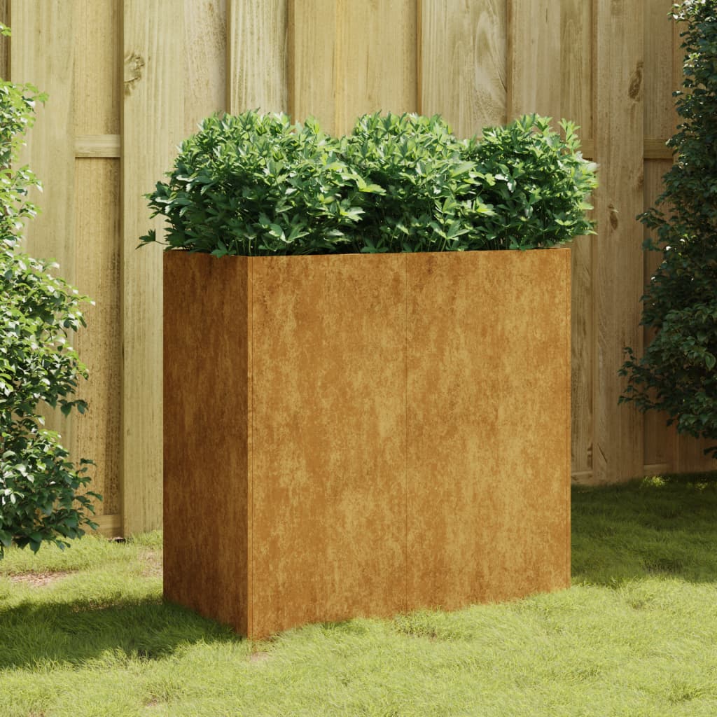 vidaXL Jardinera de acero corten 80x40x80 cm