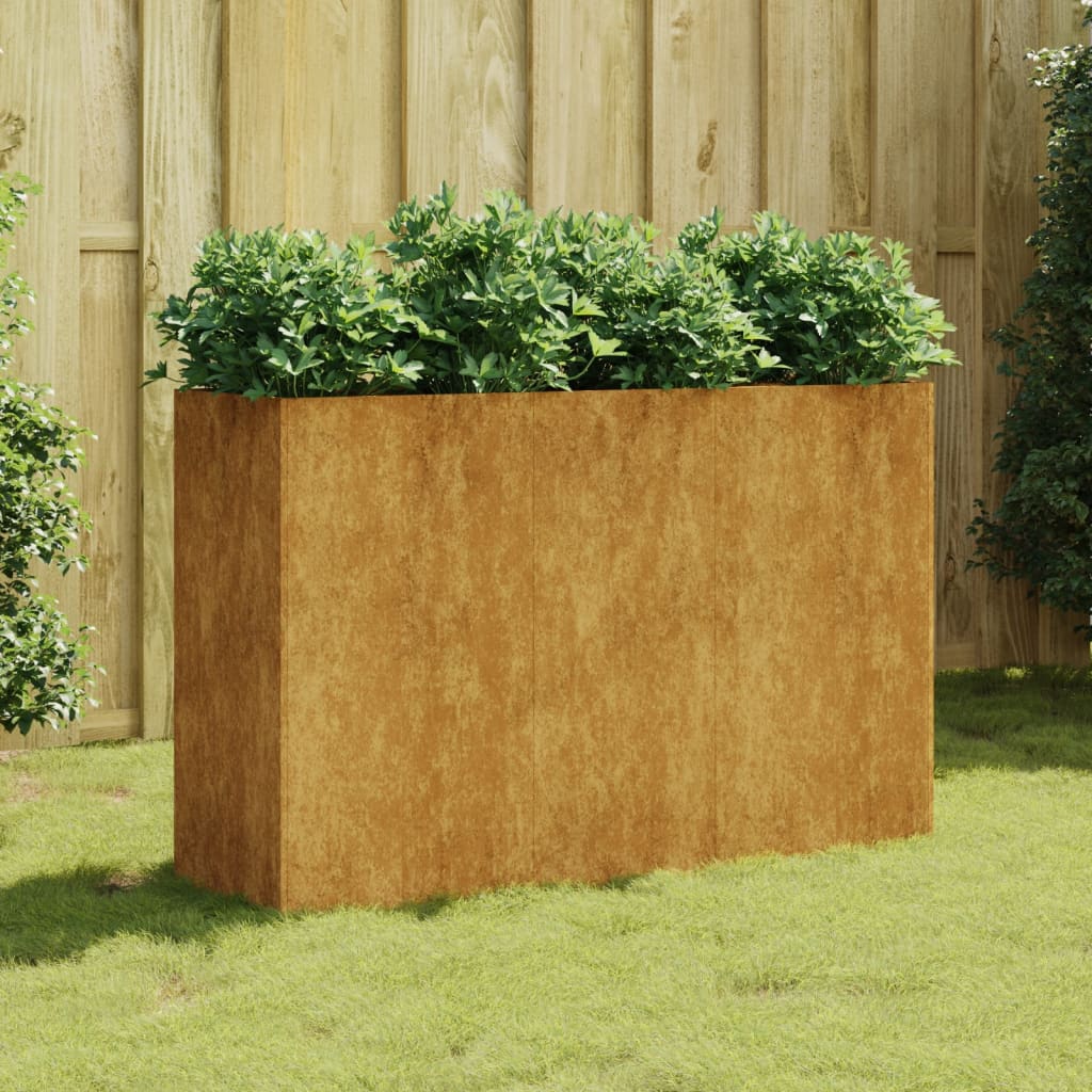 vidaXL Jardinera acero corten 120x40x80 cm