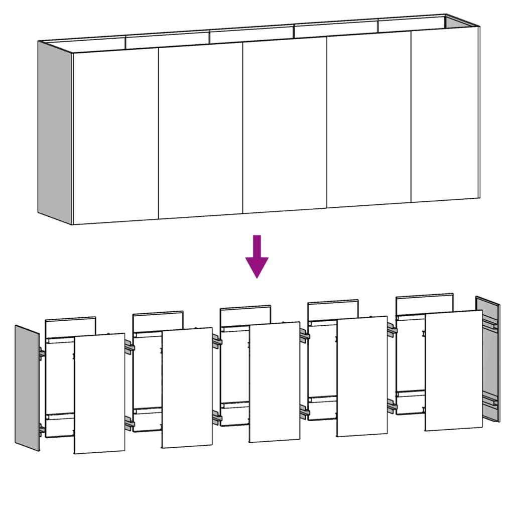 vidaXL Jardinera acero corten 200x40x80 cm