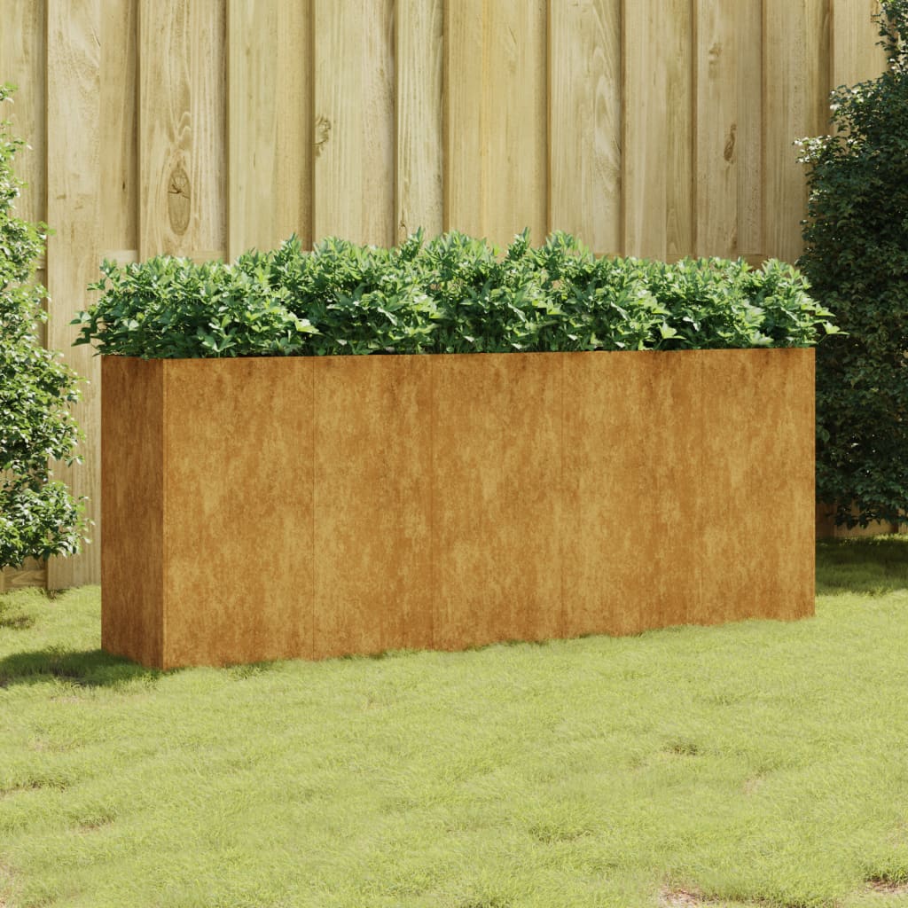 vidaXL Jardinera acero corten 200x40x80 cm