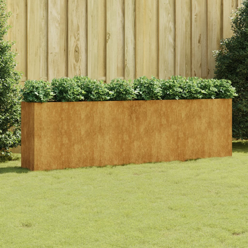 vidaXL Jardinera acero corten 280x40x80 cm