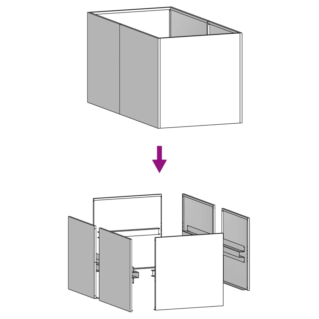 vidaXL Maceta de acero corten 80x40x40 cm