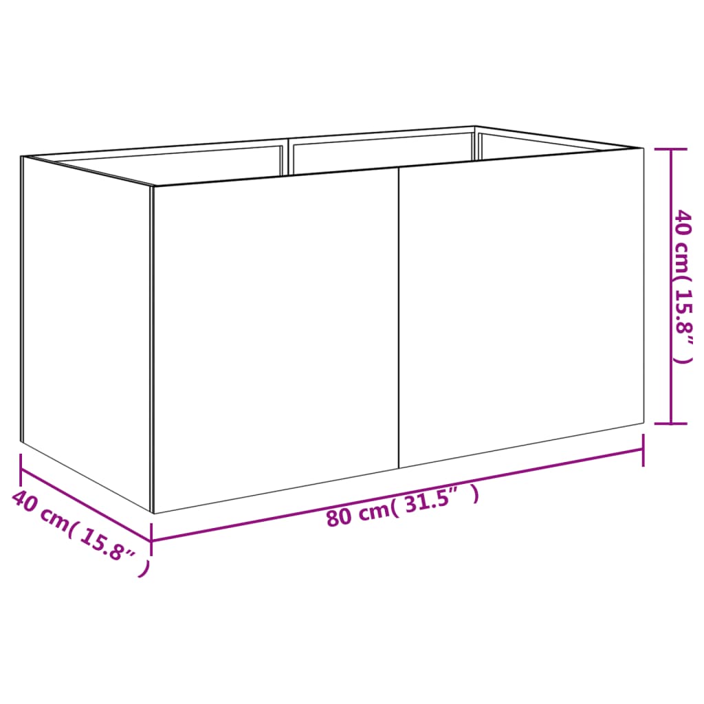 vidaXL Maceta de acero corten 80x40x40 cm