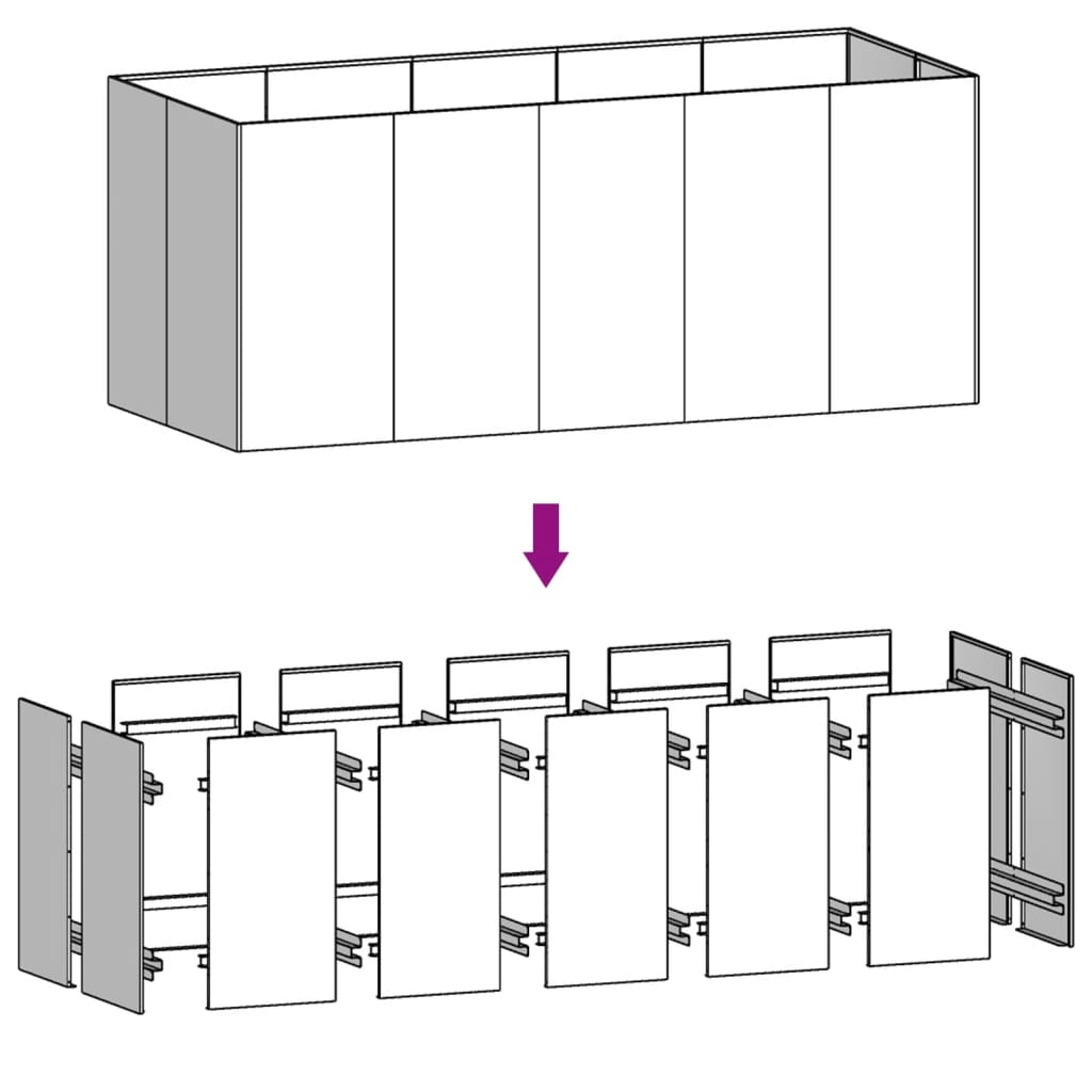 vidaXL Jardinera acero corten 200x80x80 cm