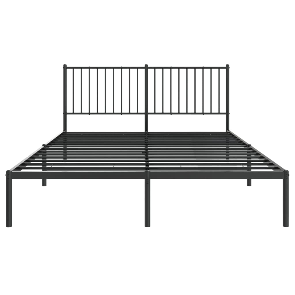 vidaXL Estructura cama sin colchón con cabecero metal negro 150x200 cm