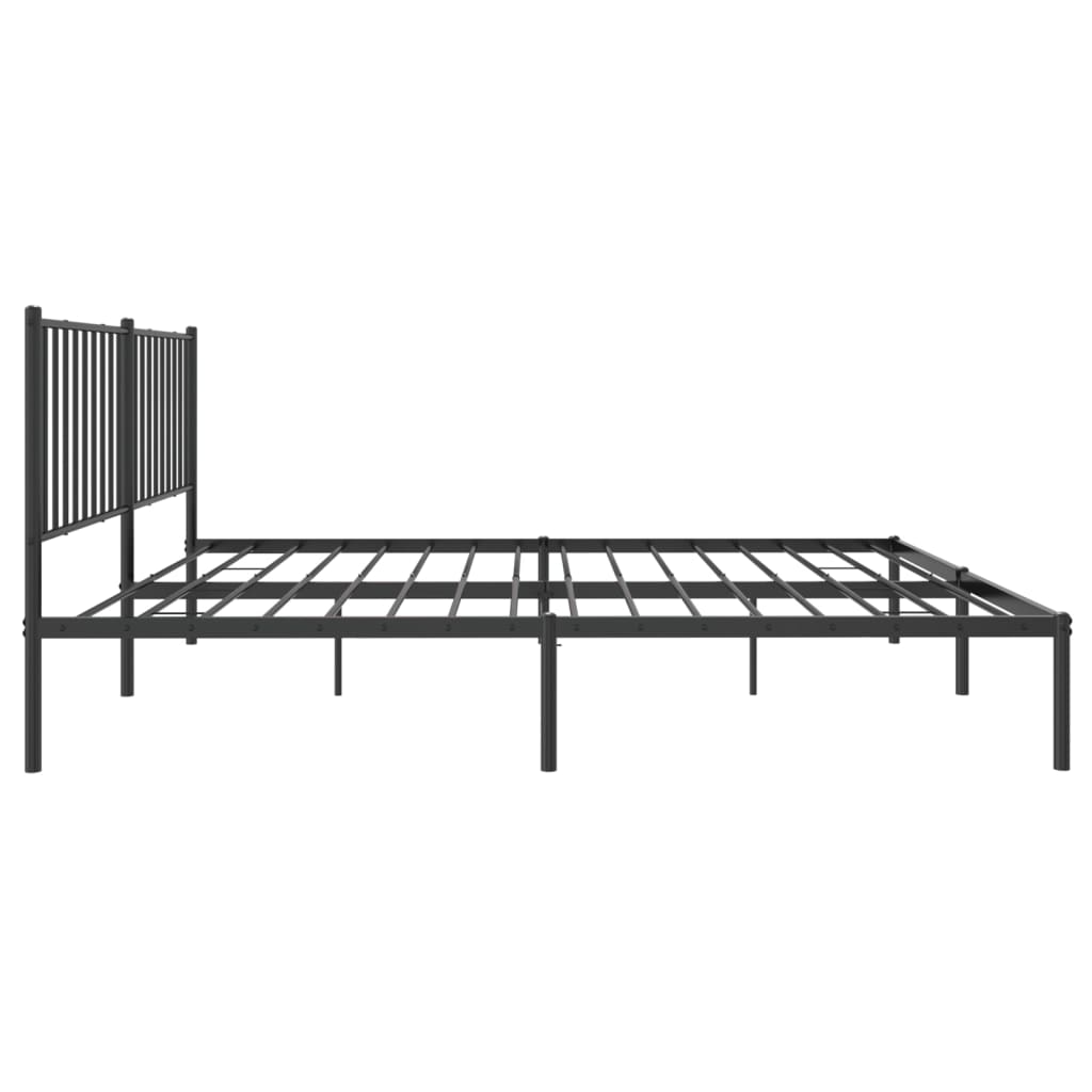 vidaXL Estructura cama sin colchón con cabecero metal negro 150x200 cm