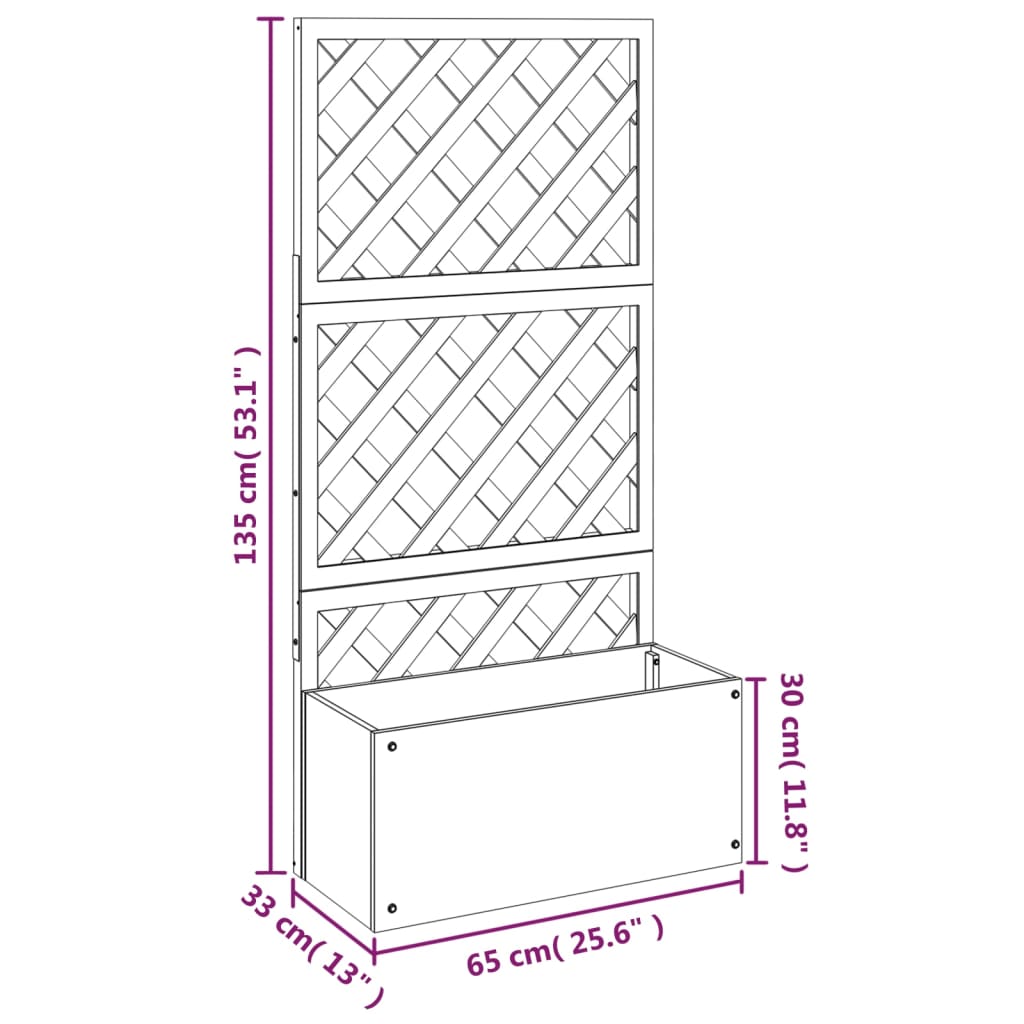 vidaXL Jardineras con enrejado 2 unidades WPC gris 65x33x135 cm