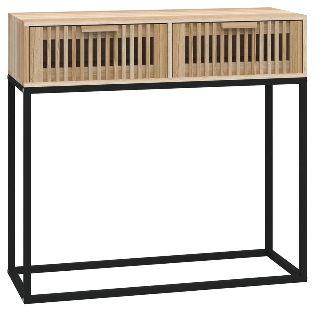 vidaXL Mesa consola hierro y madera contrachapada 80x30x75 cm