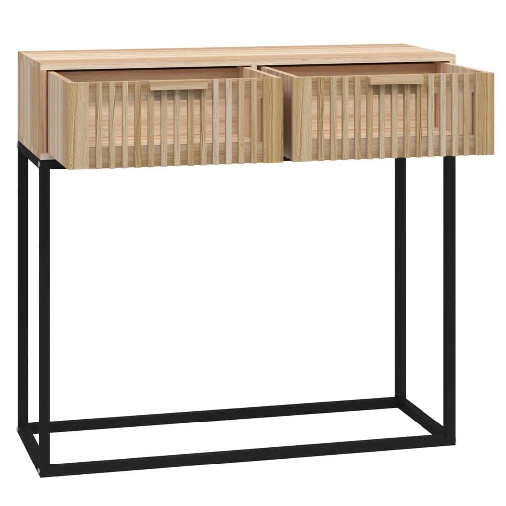 vidaXL Mesa consola hierro y madera contrachapada 80x30x75 cm