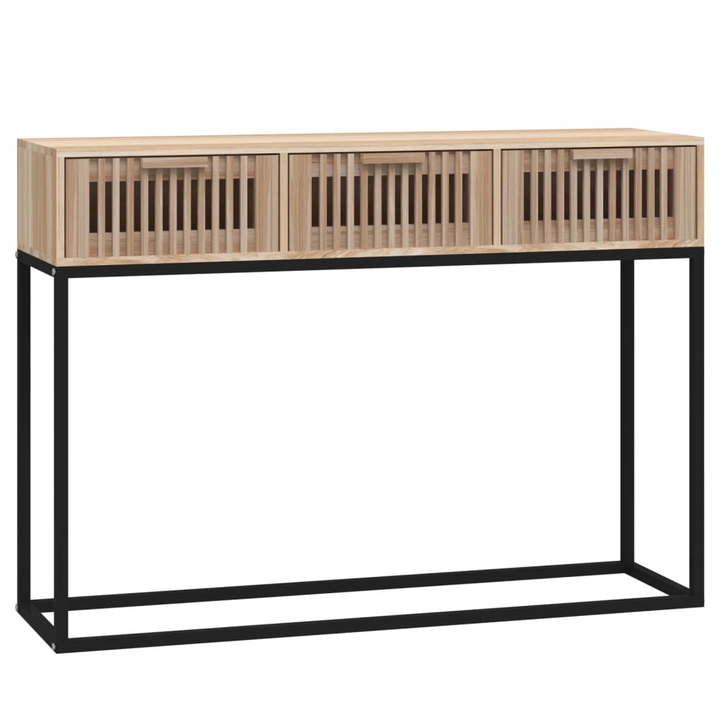 vidaXL Mesa consola hierro y madera contrachapada 105x30x75 cm