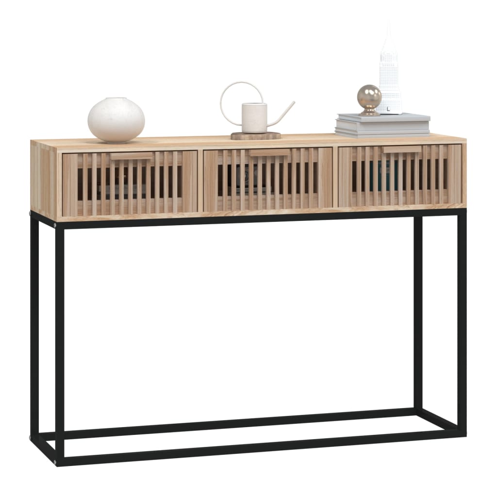 vidaXL Mesa consola hierro y madera contrachapada 105x30x75 cm