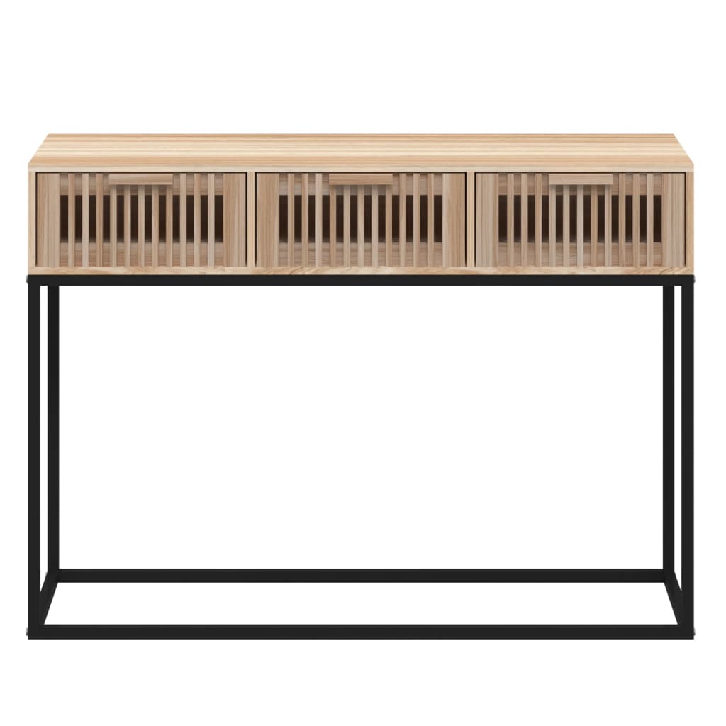 vidaXL Mesa consola hierro y madera contrachapada 105x30x75 cm