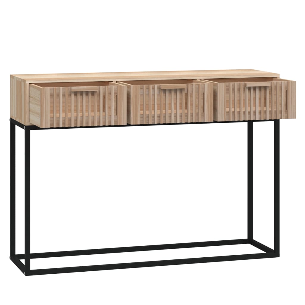 vidaXL Mesa consola hierro y madera contrachapada 105x30x75 cm