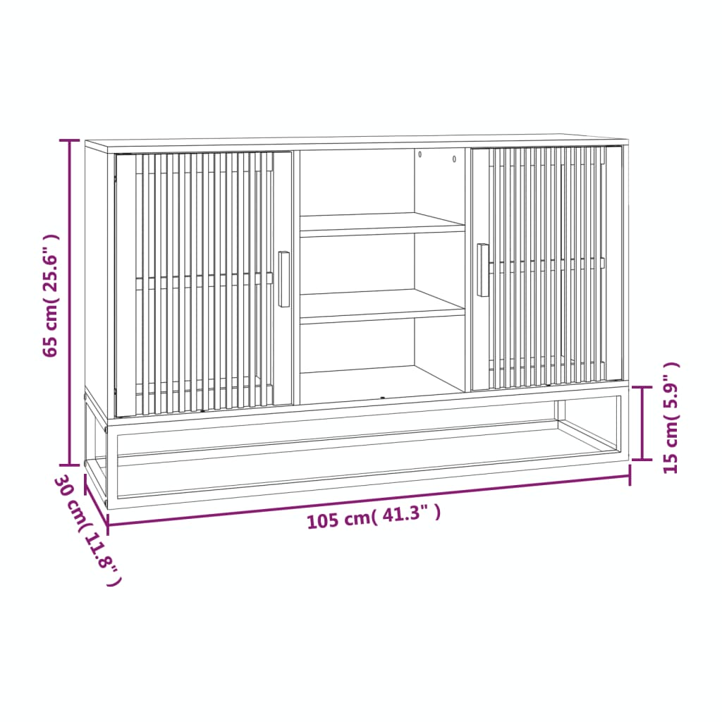 vidaXL Aparador de madera contrachapada blanco 105x30x65 cm