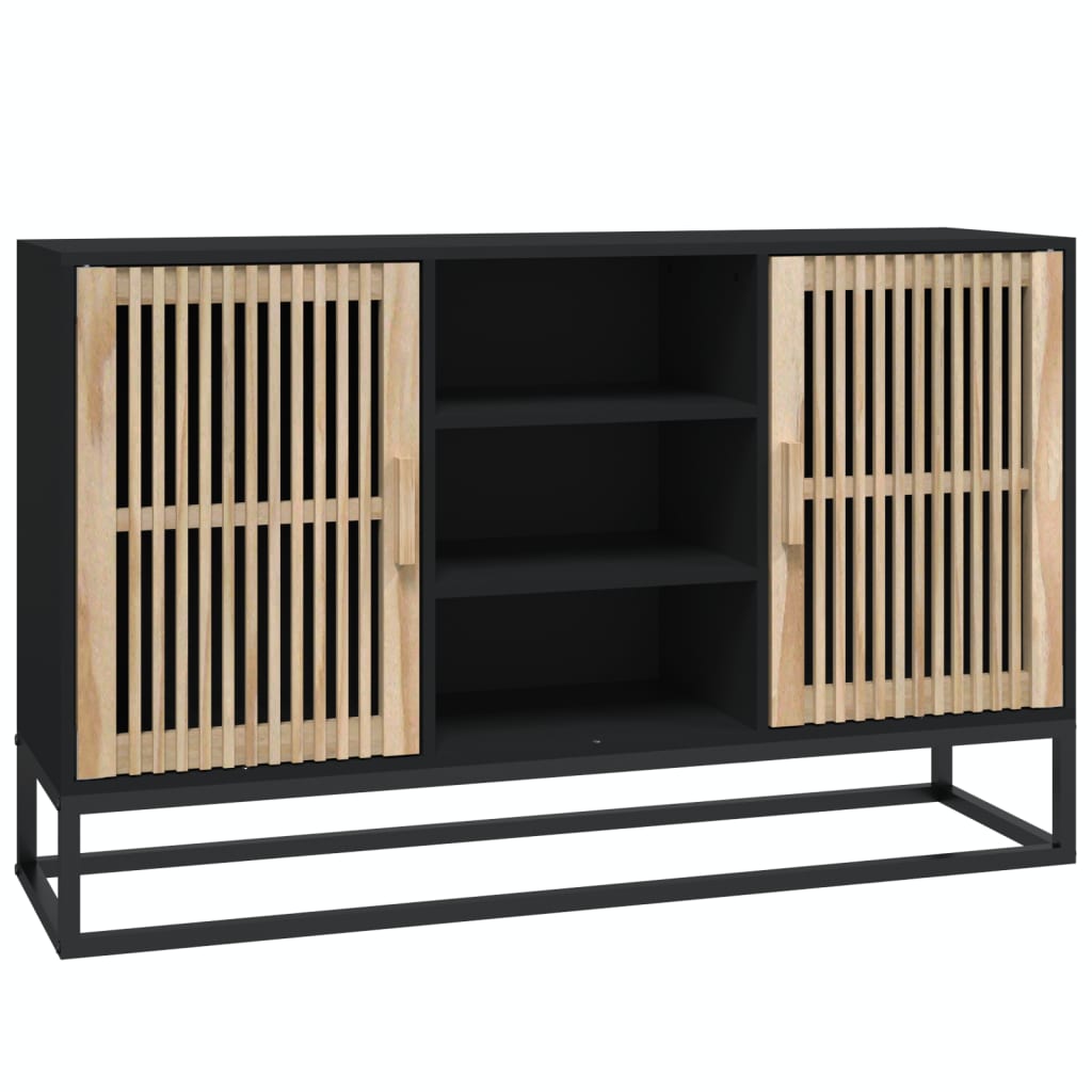 vidaXL Aparador de madera contrachapada negro 105x30x65 cm