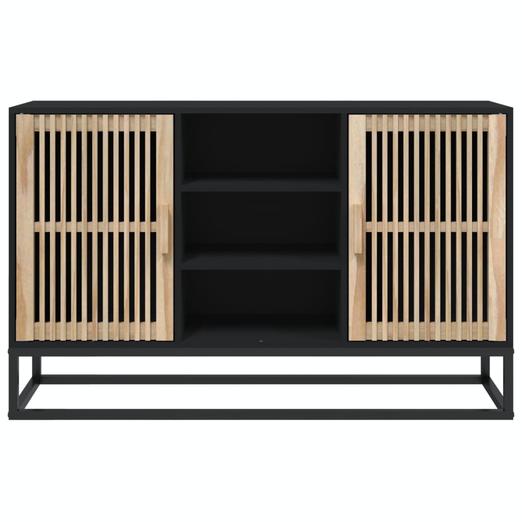 vidaXL Aparador de madera contrachapada negro 105x30x65 cm