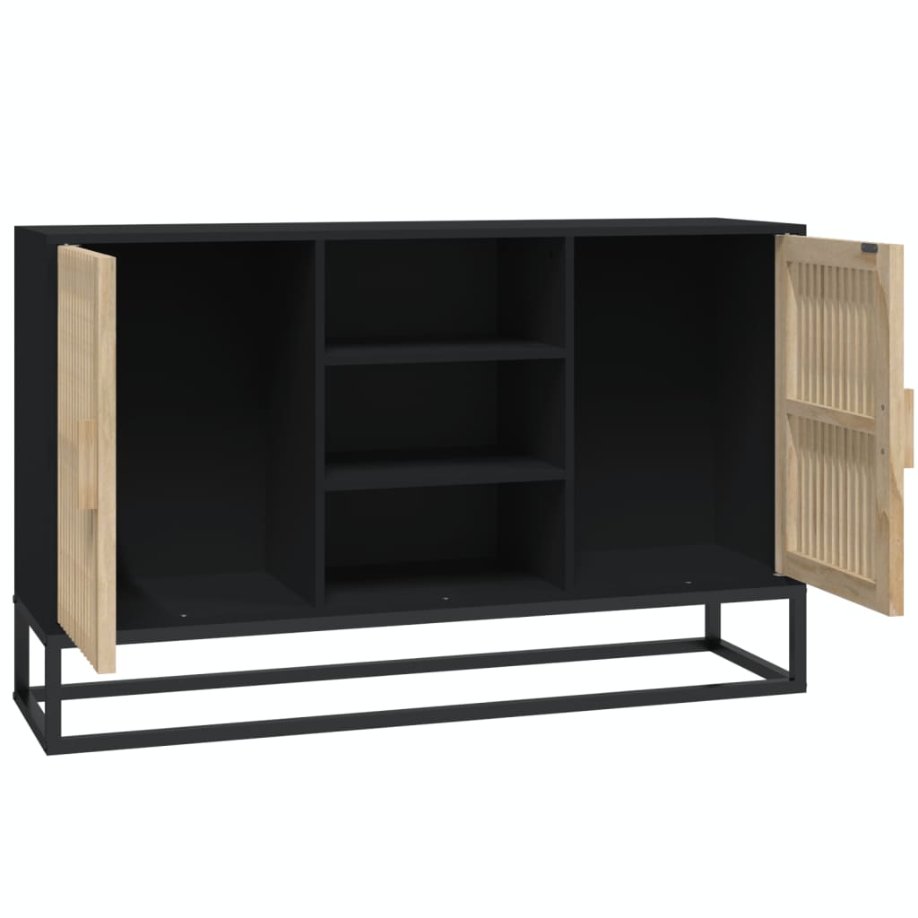 vidaXL Aparador de madera contrachapada negro 105x30x65 cm