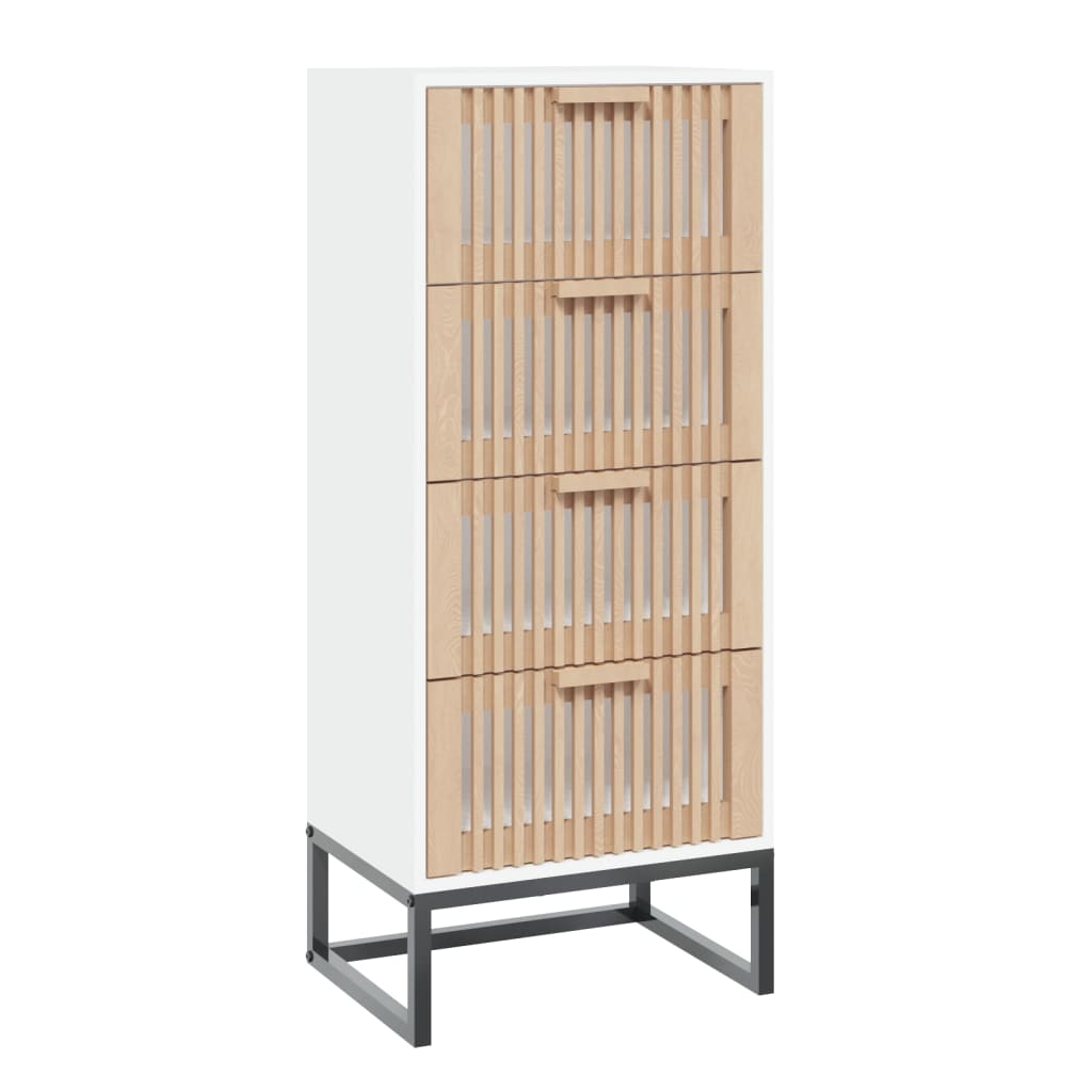 vidaXL Aparador alto madera contrachapada blanco 40x30x95 cm