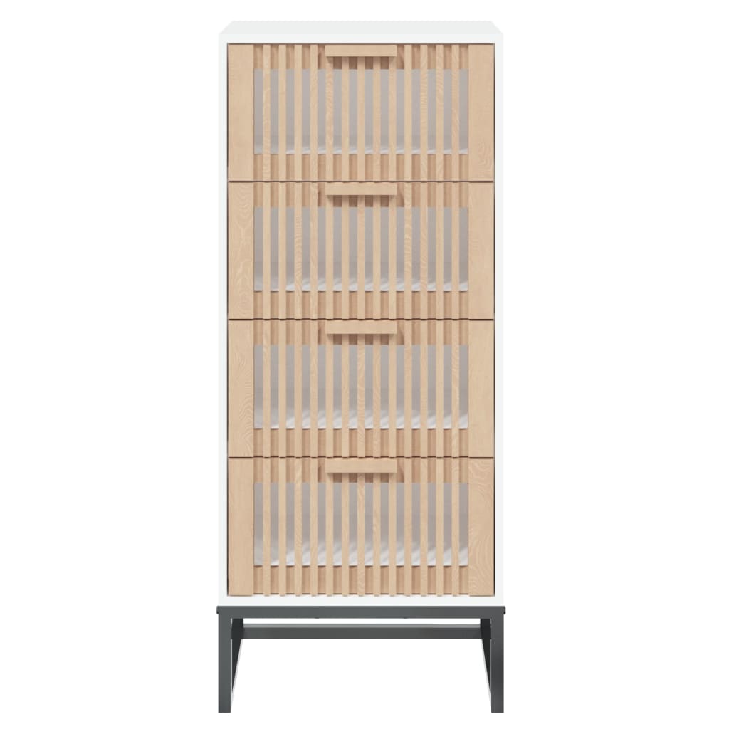 vidaXL Aparador alto madera contrachapada blanco 40x30x95 cm