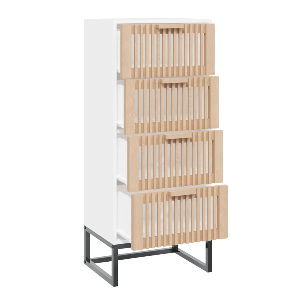 vidaXL Aparador alto madera contrachapada blanco 40x30x95 cm