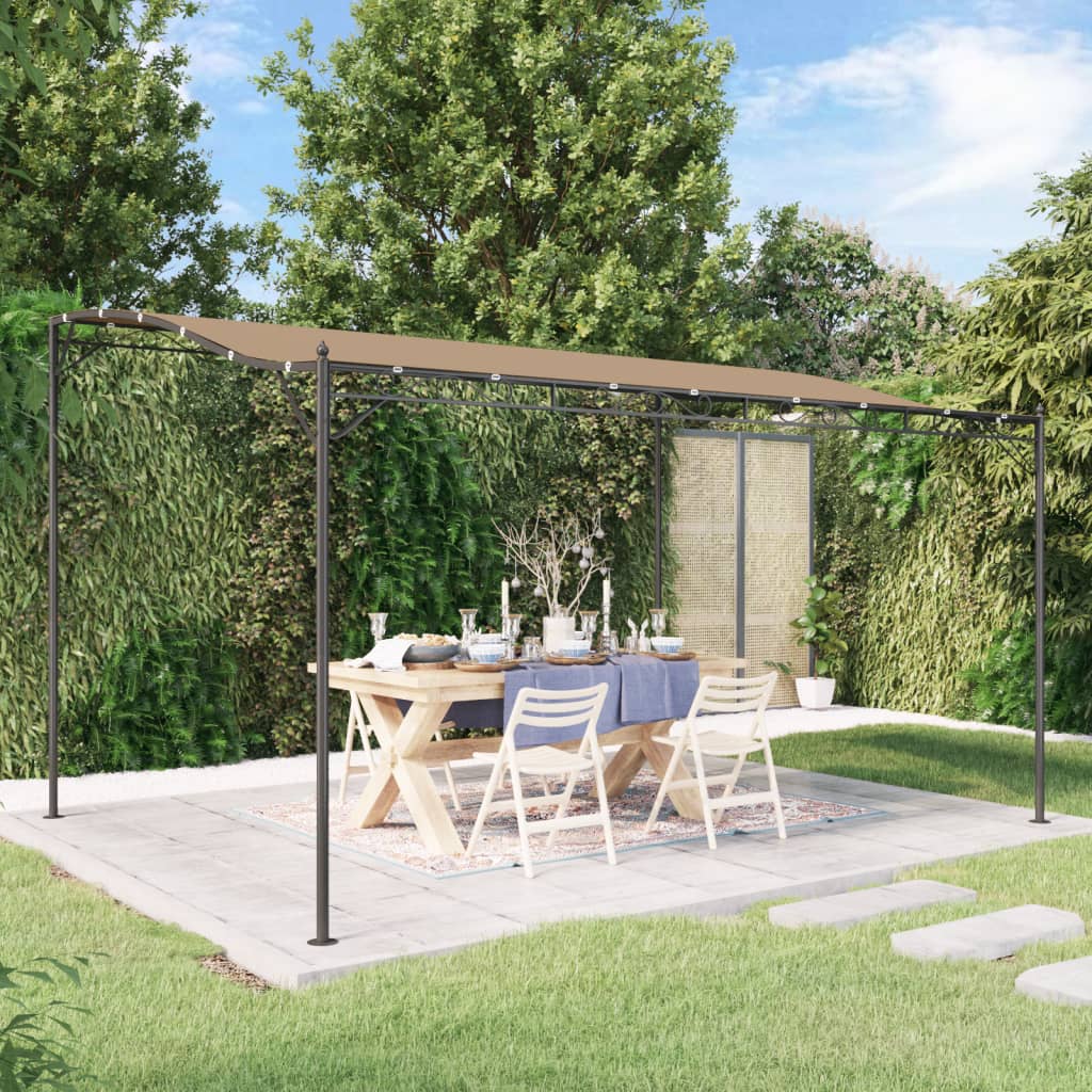 vidaXL Toldo acero y tela gris taupe 4x3 m 180 g/m²