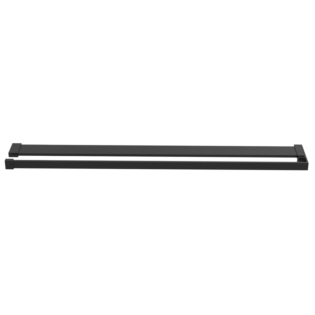 vidaXL Estante para pared de ducha aluminio negro 90 cm