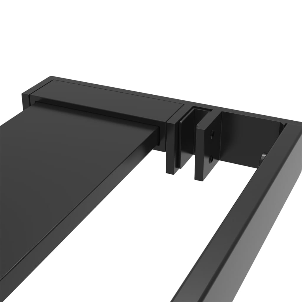 vidaXL Estante para pared de ducha aluminio negro 90 cm