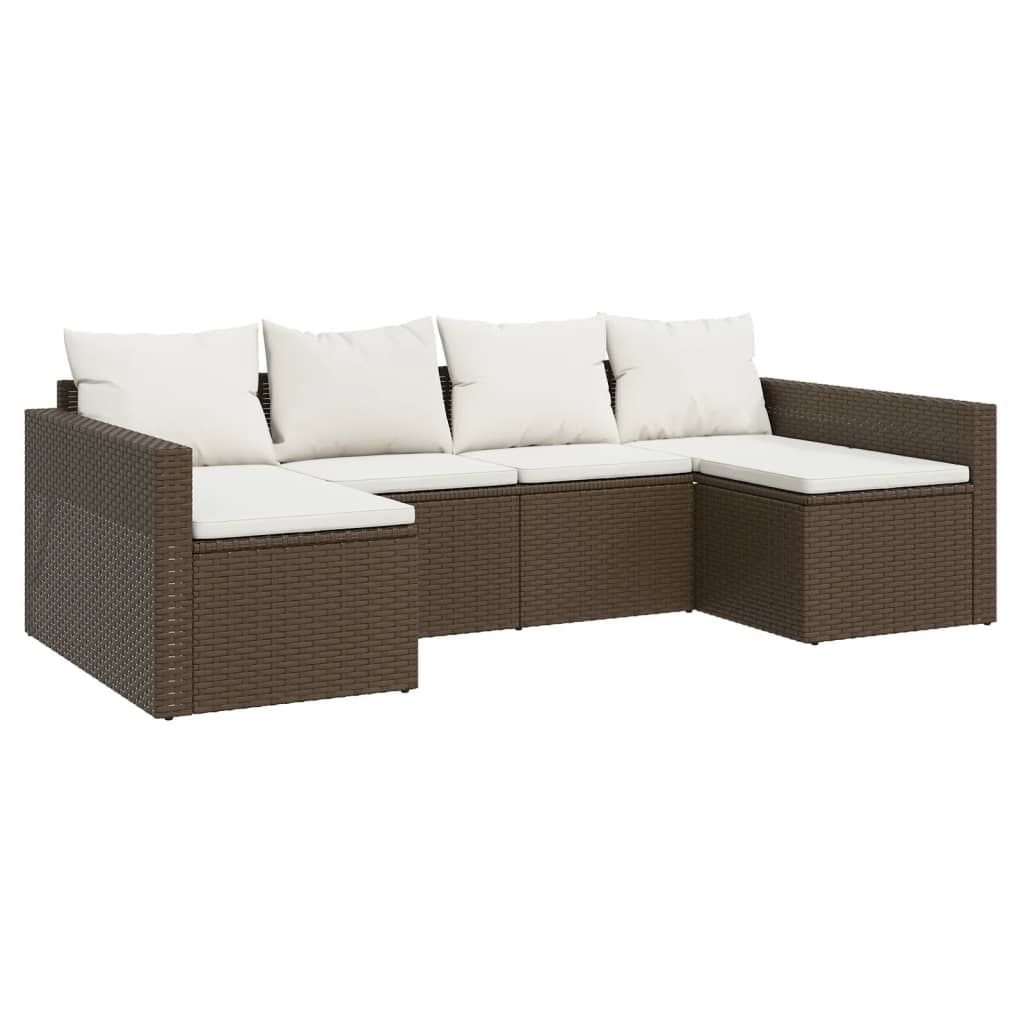 vidaXL Set muebles de jardín 2 piezas y cojines ratán sintético marrón