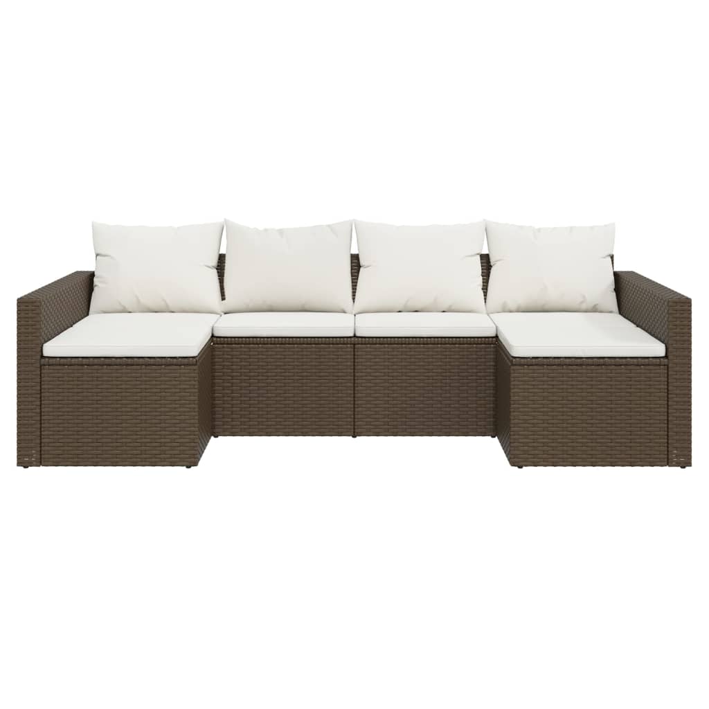 vidaXL Set muebles de jardín 2 piezas y cojines ratán sintético marrón