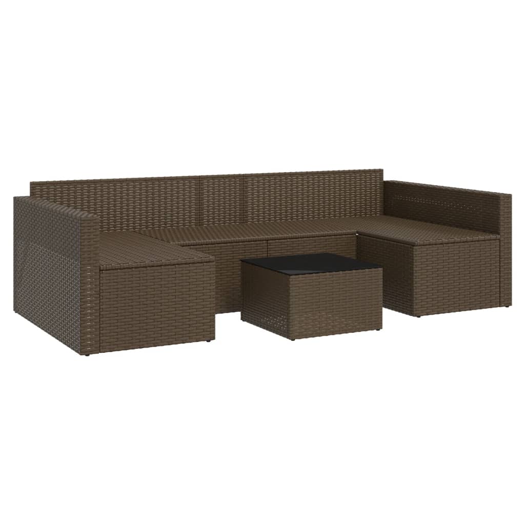 vidaXL Set muebles de jardín 2 piezas y cojines ratán sintético marrón