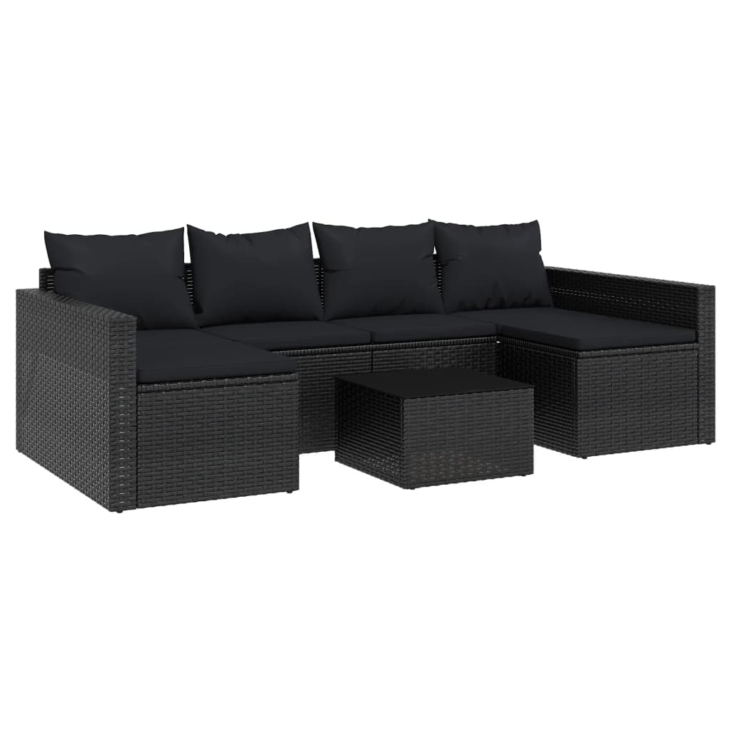 vidaXL Set de muebles de jardín 2 pzas y cojines ratán sintético negro