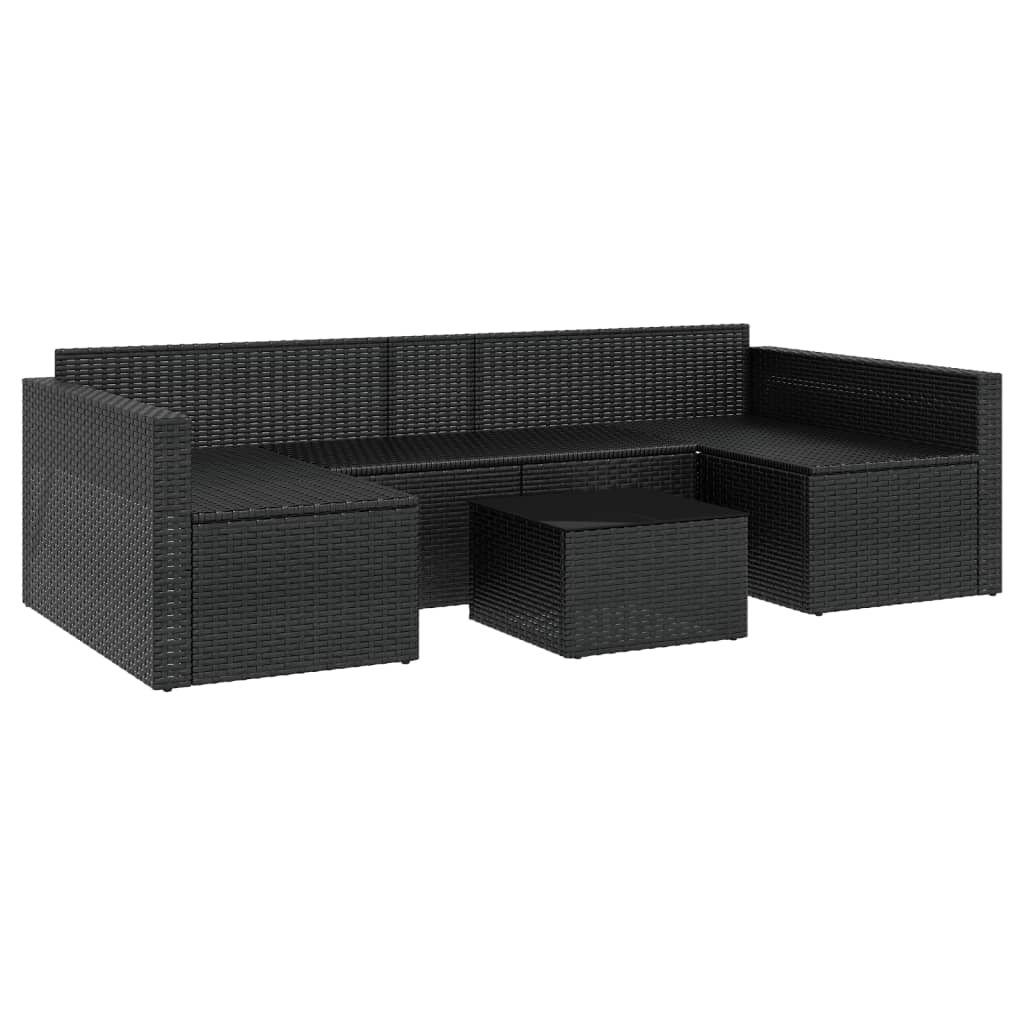 vidaXL Set de muebles de jardín 2 pzas y cojines ratán sintético negro