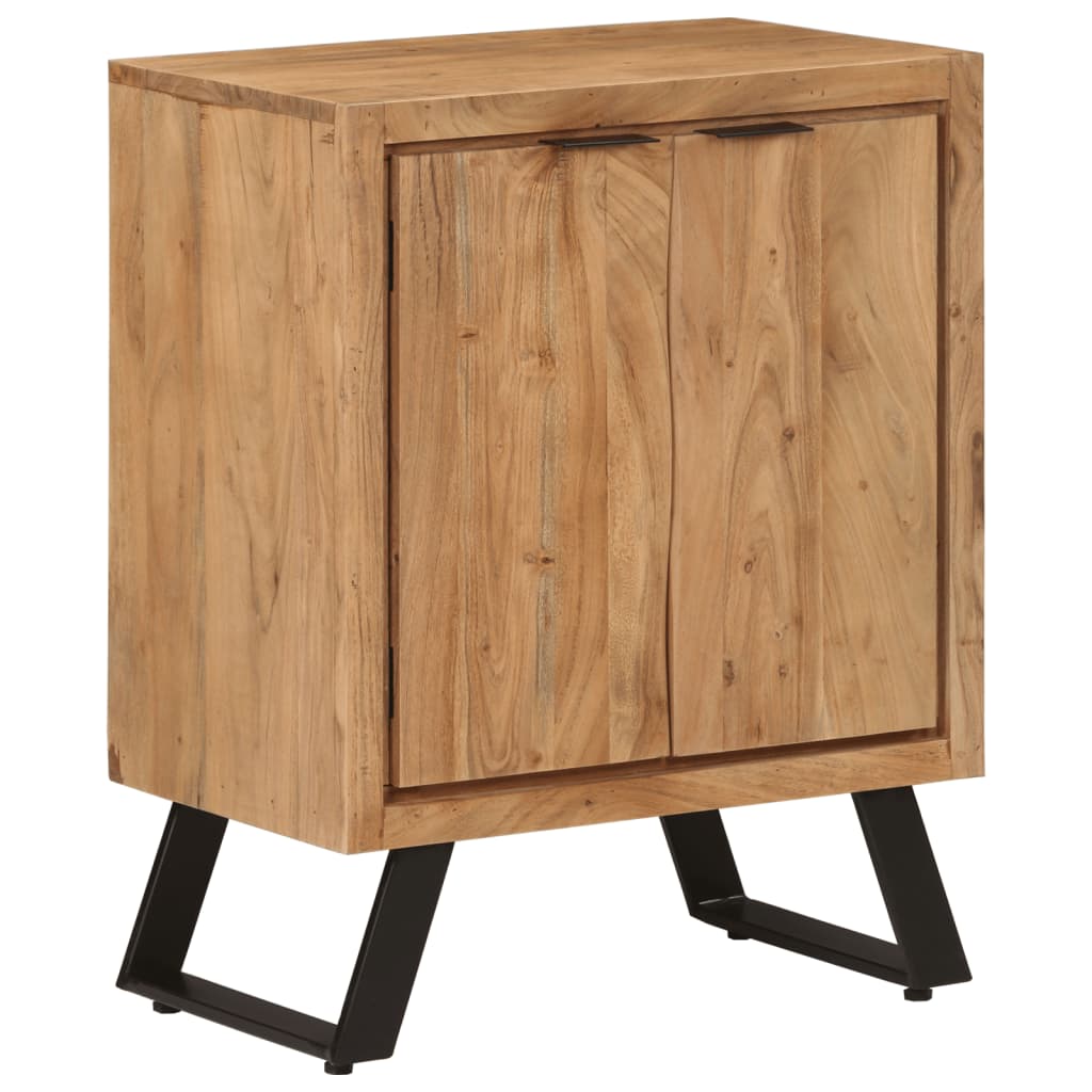 vidaXL Aparador con 2 puertas de madera maciza de acacia 55x36x72 cm