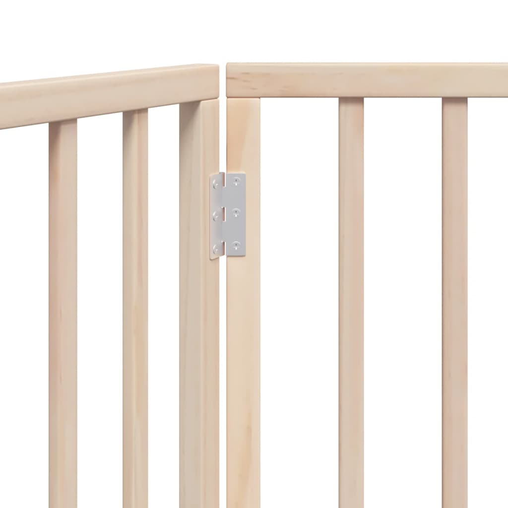 vidaXL Puerta para perros plegable 3 paneles madera de álamo 150 cm