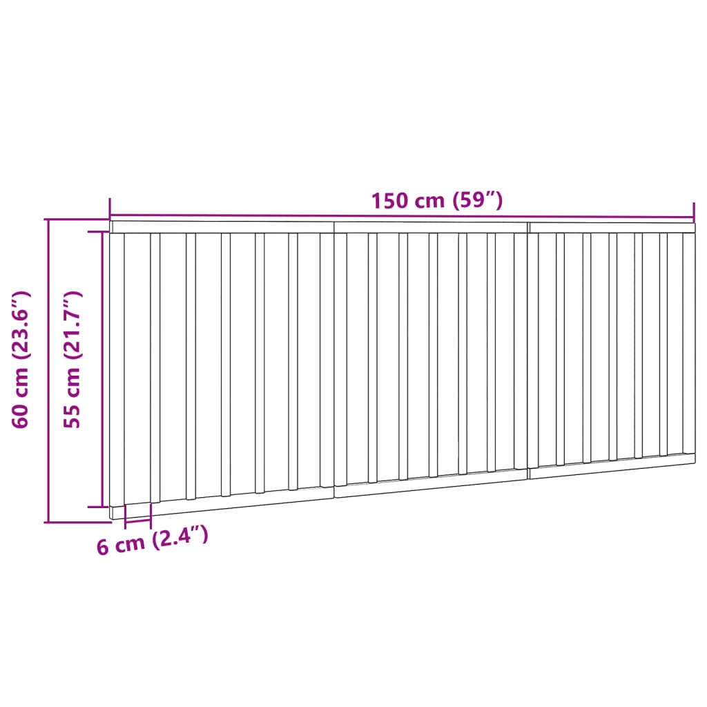 vidaXL Puerta para perros plegable 3 paneles madera de álamo 150 cm