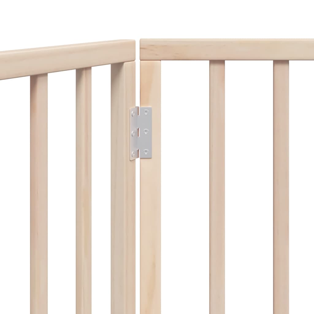 vidaXL Puerta para perros plegable 3 paneles madera de álamo 150 cm