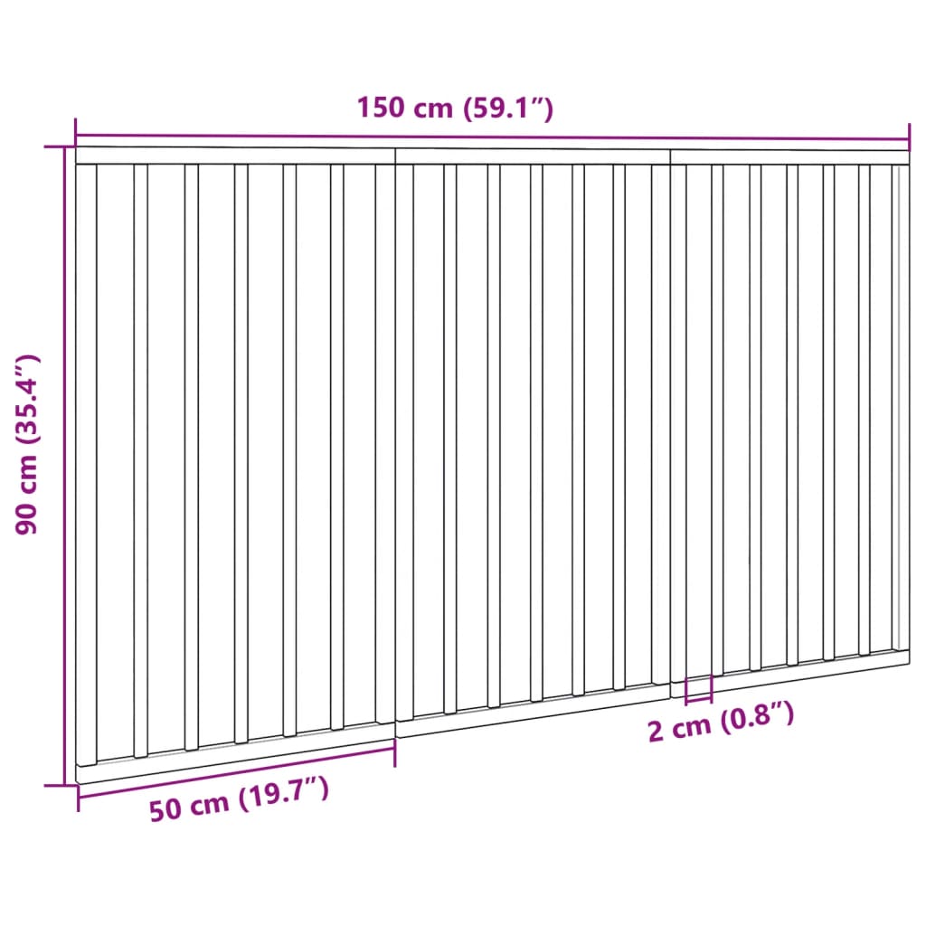 vidaXL Puerta para perros plegable 3 paneles madera de álamo 150 cm