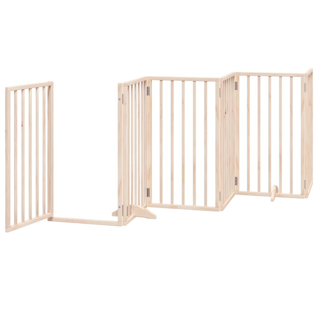 vidaXL Puerta para perros plegable 6 paneles madera de álamo 300 cm