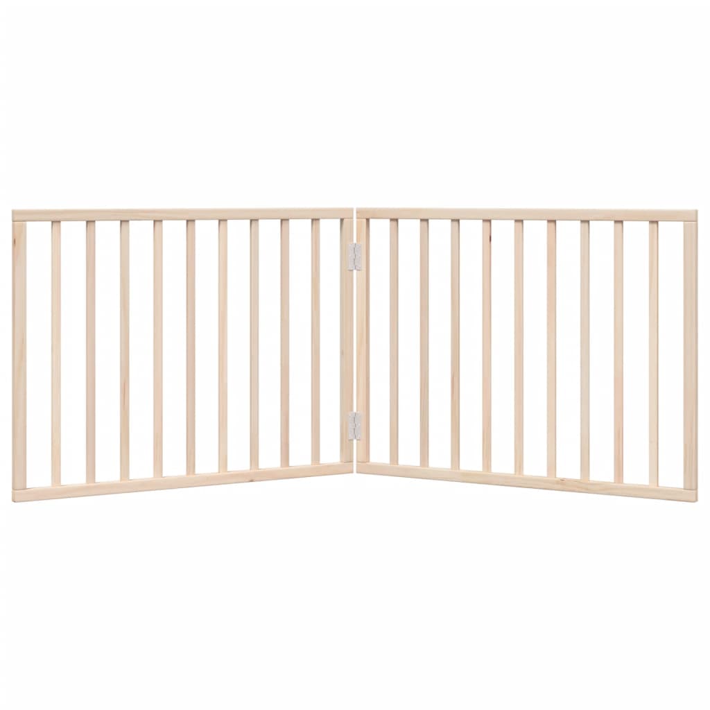 vidaXL Puerta para perros plegable 2 paneles madera de álamo 160 cm