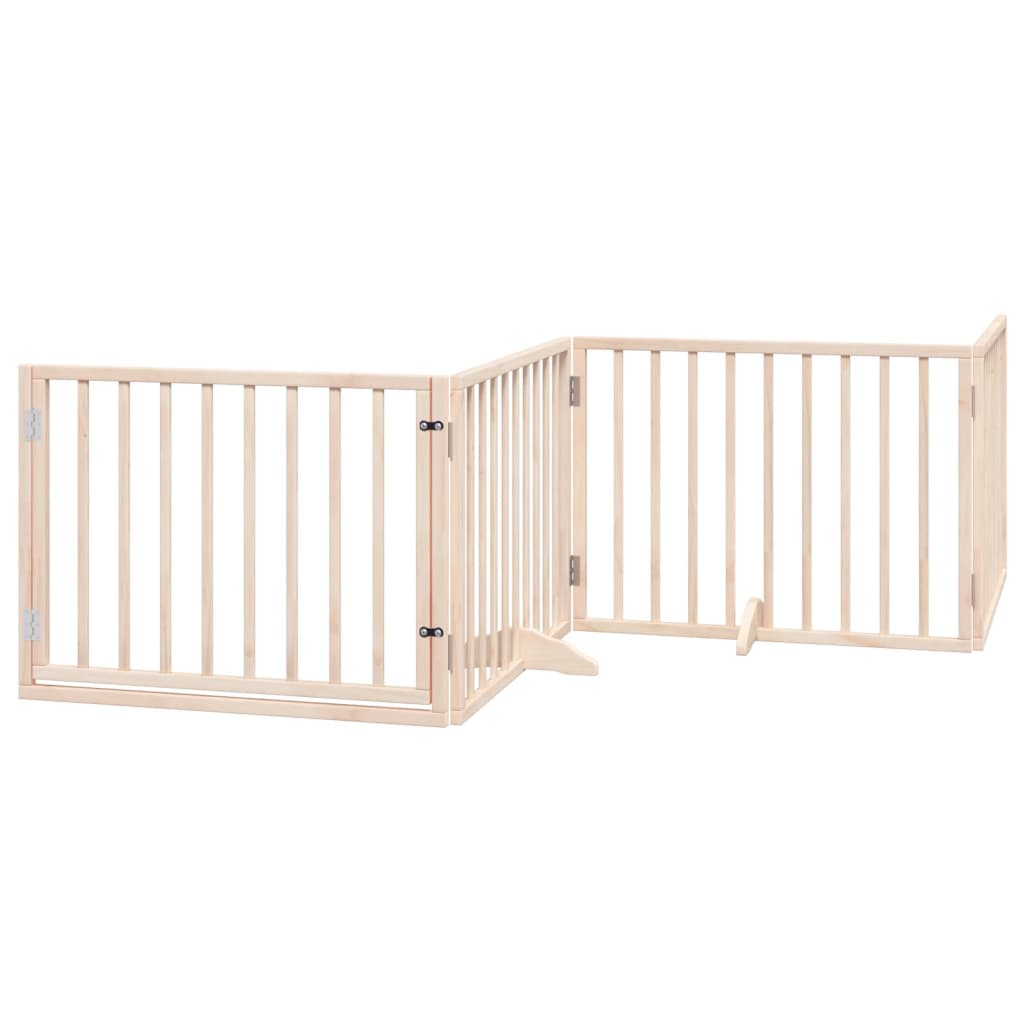 vidaXL Puerta para perros plegable 4 paneles madera de álamo 320 cm