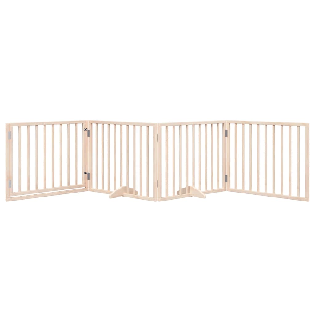 vidaXL Puerta para perros plegable 4 paneles madera de álamo 320 cm